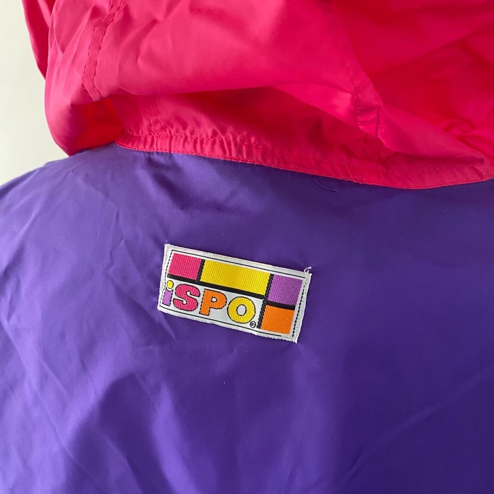 Vintage Purple Black & Hot Pink Pullover Windbreaker Jacket - Picture 5 of 6